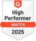 High Performer award on G2 for Fall 2024 as a time tracking software